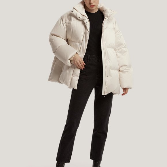 Gentle Herd - Channel-Quilt Parka Down XS - IVORY - Picture 3 of 5